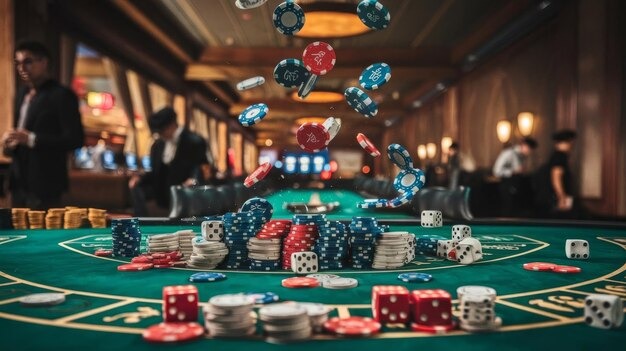 Live blackjack table with dealer and player cards